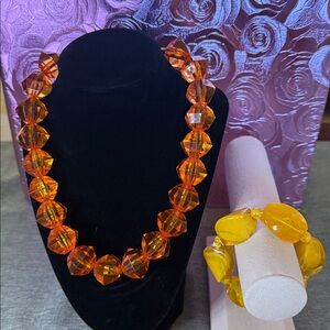 Fall colored necklace and bracelet
